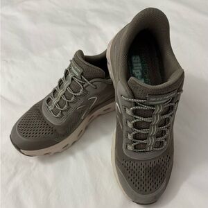 Skechers Shoes Women Brown Slip Ins Glide Step Sport Comfort Memory Foam